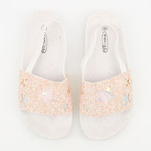 White Glitter Star Sandals