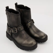 Silver Tone Biker Boots