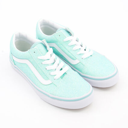 Pastel Blue Glitter Old Skool Trainers - Image 1 - please select to enlarge image