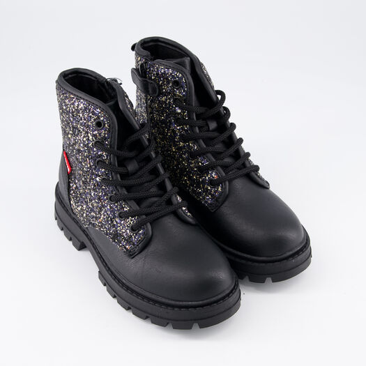 Schwarze Stiefel mit glänzenden Akzenten - Bild 1 - bitte auswählen, um das Bild zu vergrößern