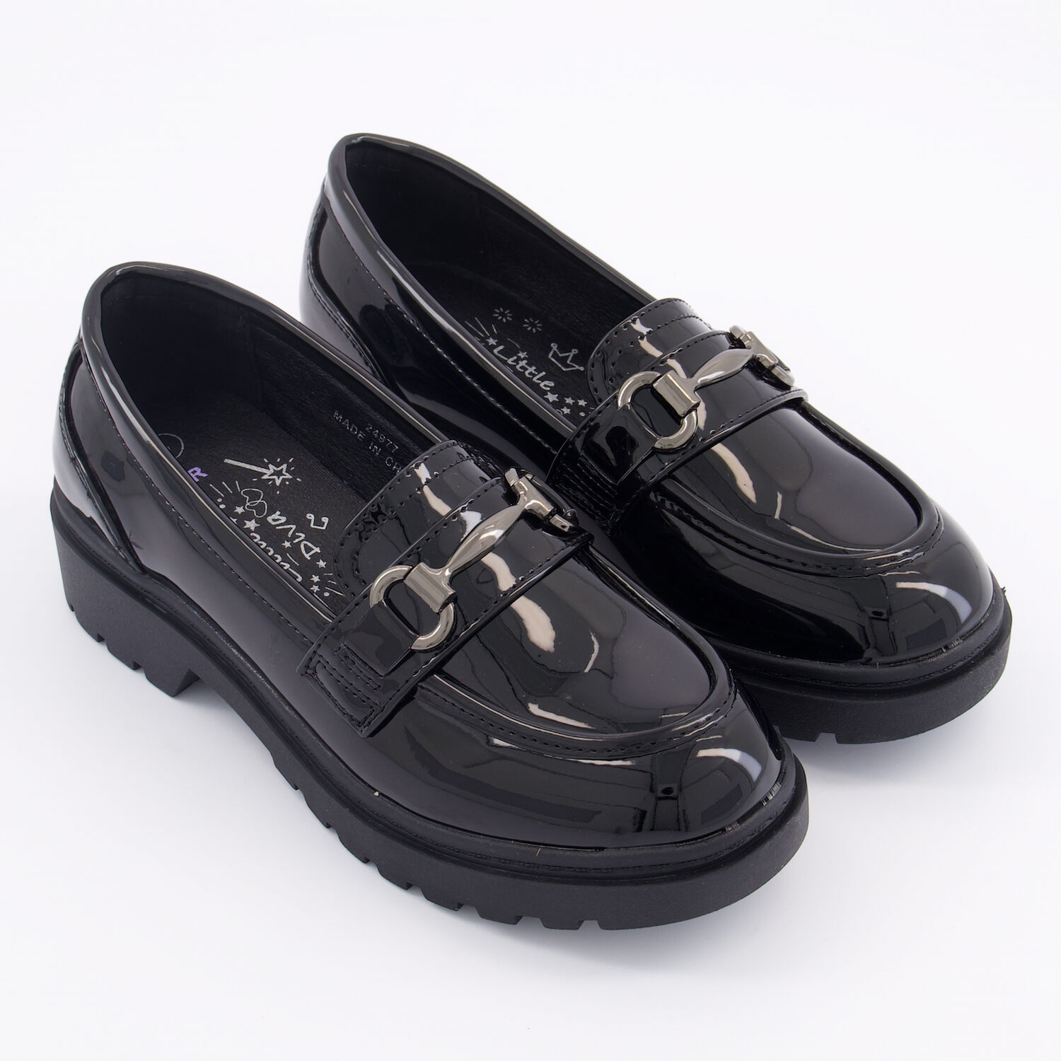 Black GS9671 Patent Loafers TK Maxx UK