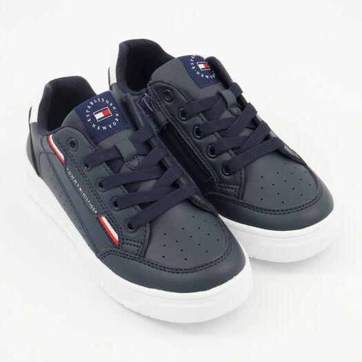 Tommy Hilfiger Blue Branded Lace Up Trainers