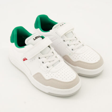White & Green Kingdom Trainers - Image 1 - please select to enlarge image