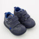 Navy Leather Effect Trainers  - Image 1 - please select to enlarge image