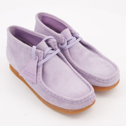 Lilac Suede Wallabee Flat Ankle Boots - Image 1 - please select to enlarge image