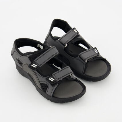 Black & Grey Sandals - Image 1 - please select to enlarge image