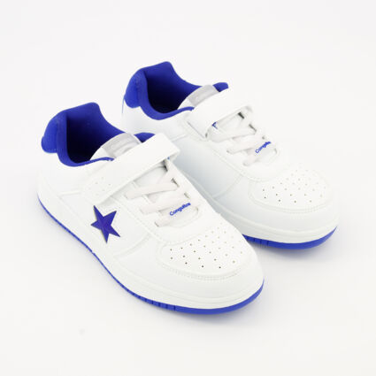 White & Royal Blue Light Up Trainers - Image 1 - please select to enlarge image