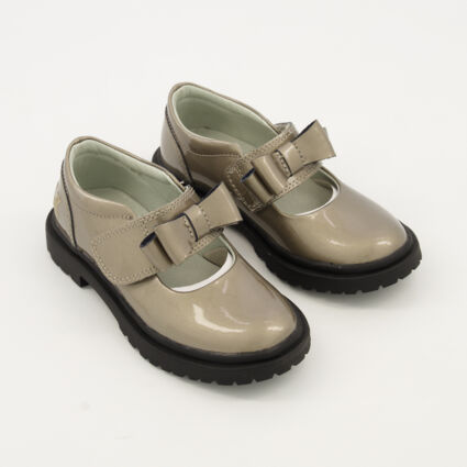 Grey Leather Helen Shoes  - Image 1 - please select to enlarge image