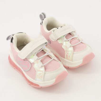 Pink Opalescent Tiana Light Up Trainers - Image 1 - please select to enlarge image