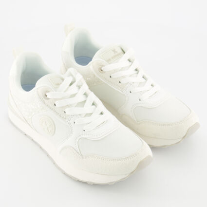 White Embellished Panel Glittery Trainers - Image 1 - please select to enlarge image