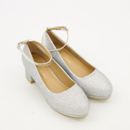Silver Tone Glitter Shoes - Image 1 - please select to enlarge image