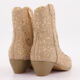 Rose Gold Tone Cowgirl Ankle Boots - Image 2 - please select to enlarge image