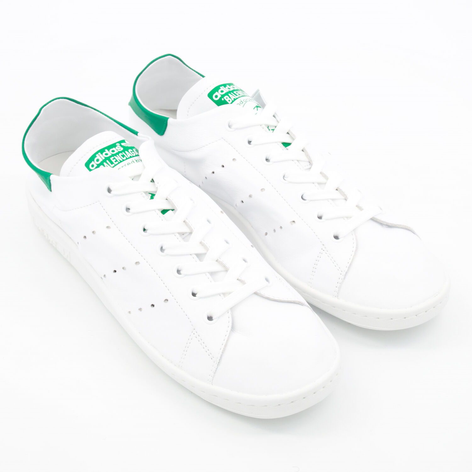 White Green Leather Low Top Stan Smith Trainers TK Maxx UK