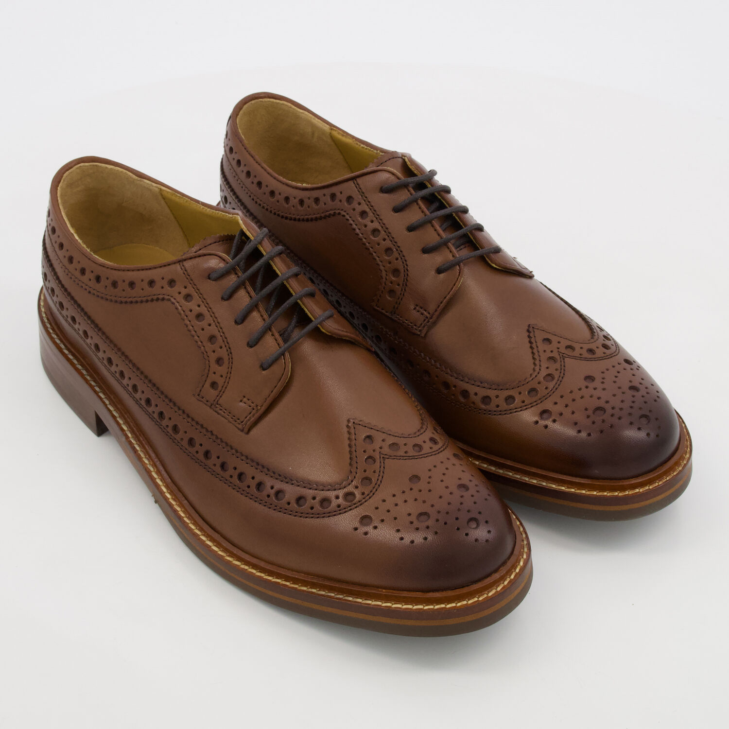 Brown Leather Long Wing Brogues TK Maxx UK - Main Image