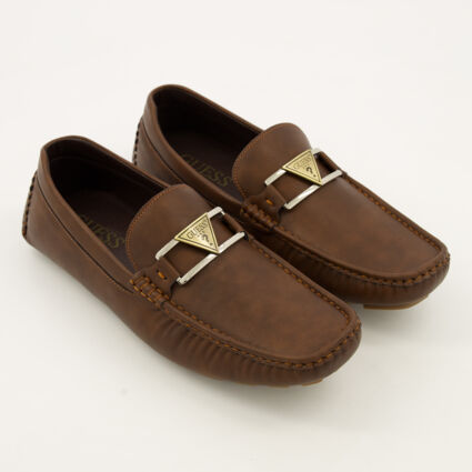 Brown Grained Loafers - Image 1 - please select to enlarge image