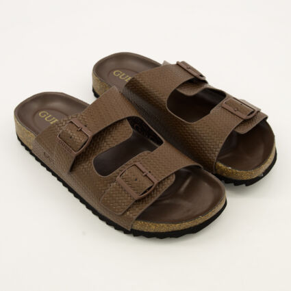 Brown Double Strap Sandals  - Image 1 - please select to enlarge image