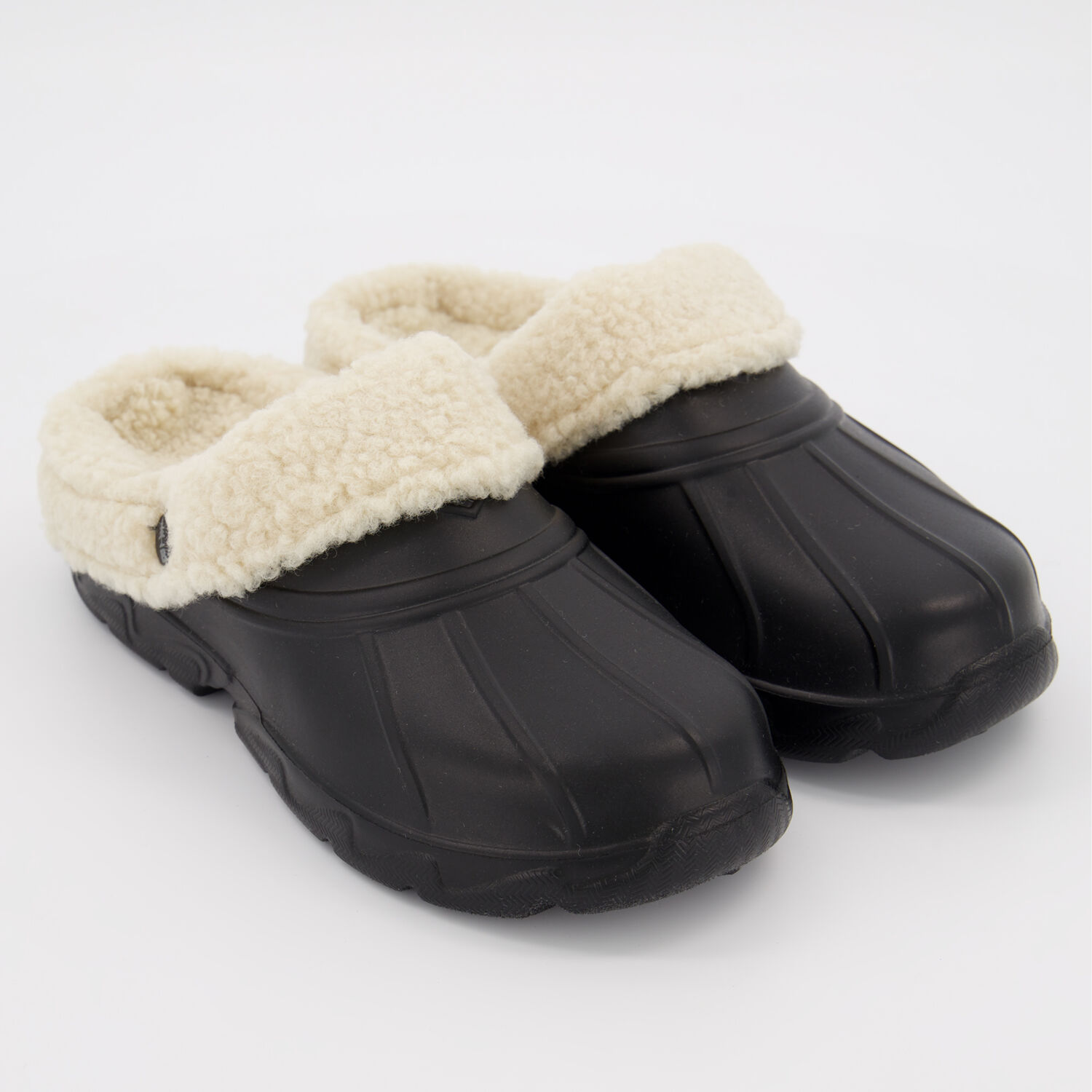 Black Sherpa Lined Sliders - TK Maxx UK