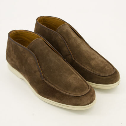 Brown Suede Loafers - Image 1 - please select to enlarge image