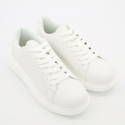 White Lace Up Trainers - TK Maxx UK