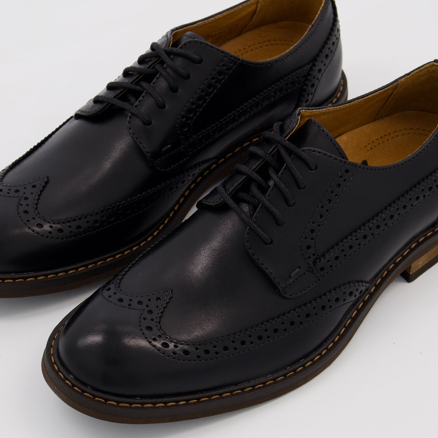 Black Leather Brogues - TK Maxx UK