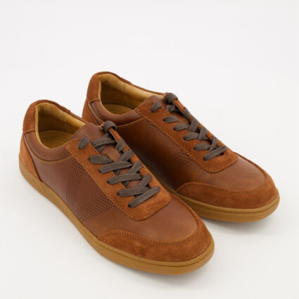 Brown Leather Trainers - TK Maxx UK