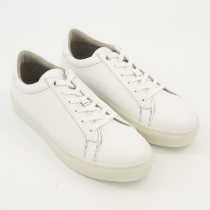 White Leather Basic Trainers - TK Maxx UK