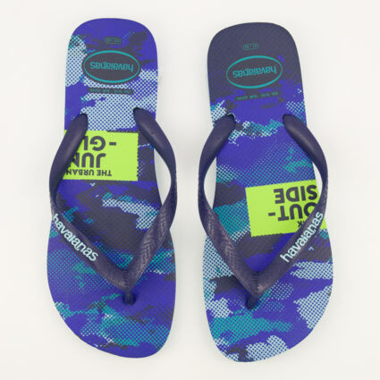 Navy Camo Flip Flops - Image 1 - please select to enlarge image