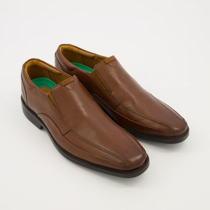 Brown Leather Clarkslite Ave Shoes  - Image 1 - please select to enlarge image