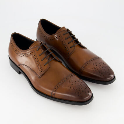 Tan Leather Lucan Semi Brogues - Image 1 - please select to enlarge image