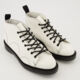 White Leather Lace Up Boots  - Image 1 - please select to enlarge image