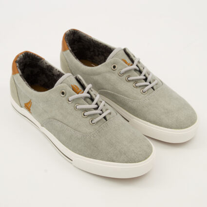 Grey Canvas Deck G Sneakers  - Image 1 - please select to enlarge image