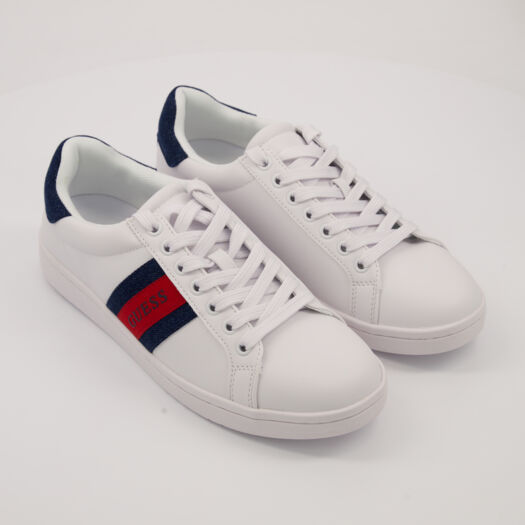 White Stripe Design Low Top Trainers  - Image 1 - please select to enlarge image