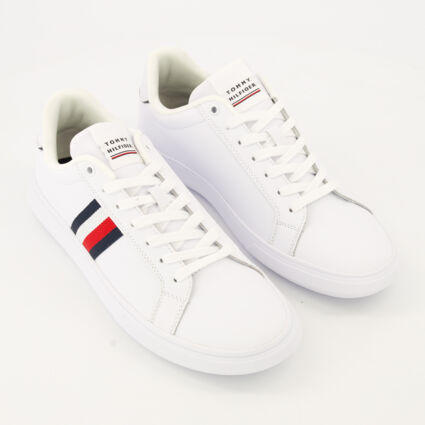 White Leather Trainers - Image 1 - please select to enlarge image