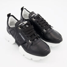 Black & White Leather Trainers