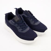 Navy Knitted Trainers