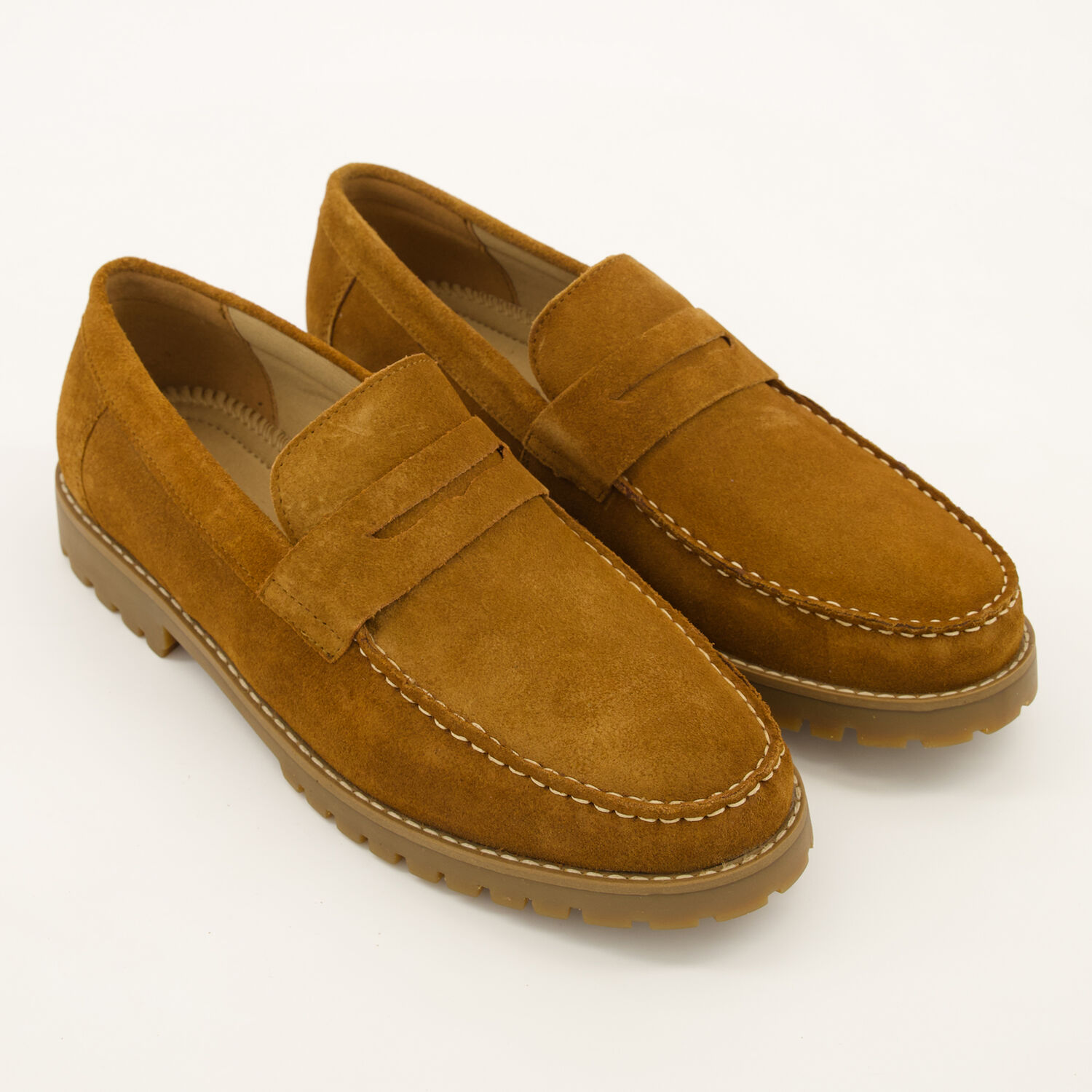 Brown Leather Cleated Loafers TK Maxx UK - Main Image