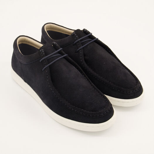 Navy Suede Hybrid Boat Shoes - Image 1 - please select to enlarge image