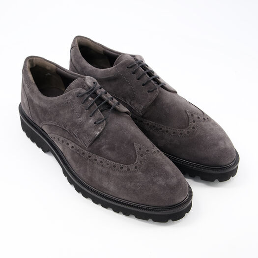 Dunkelgraue Budapester aus Wildleder - Bild 1 - bitte auswählen, um das Bild zu vergrößern