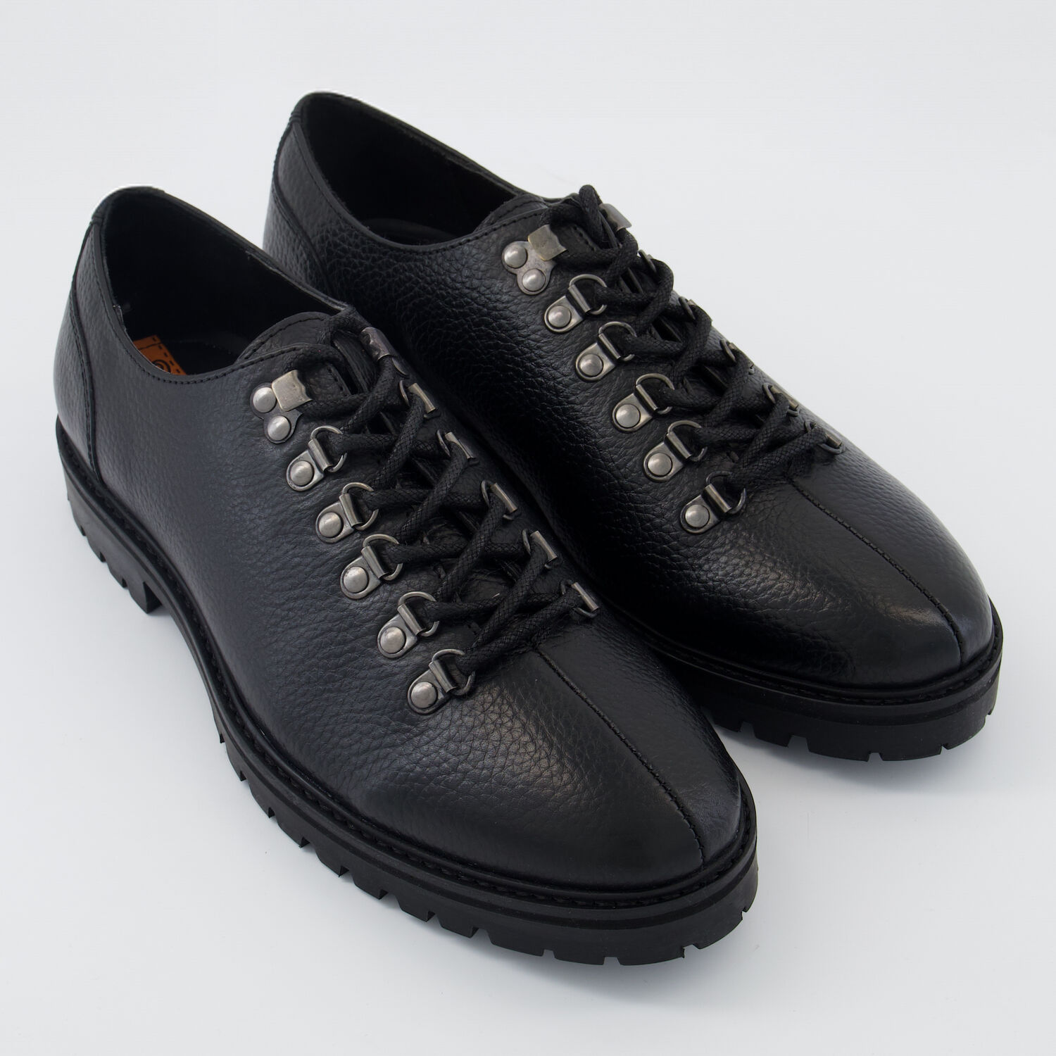 Black Benjamin Hiker Leather Shoes TK Maxx UK - Main Image