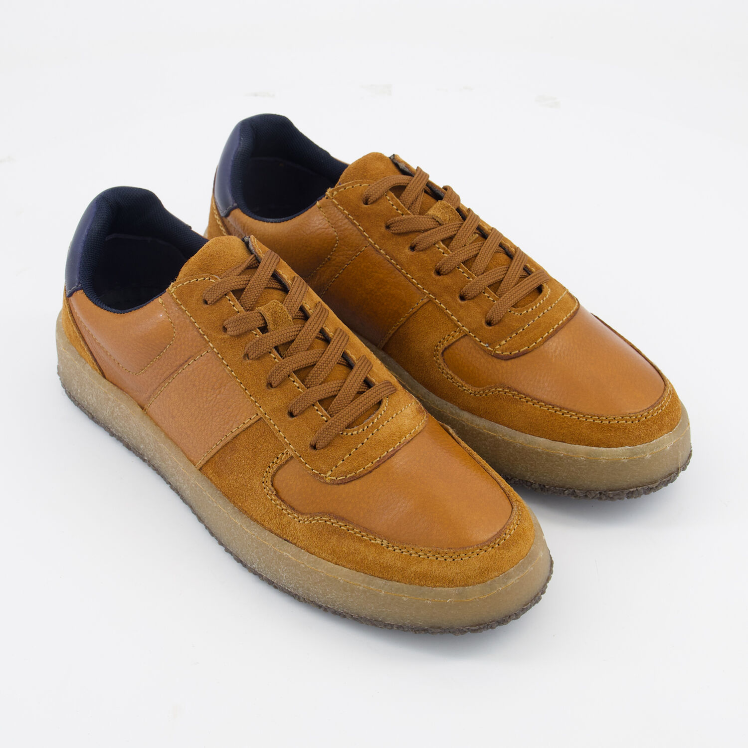 Brown Leather Gum Sole Trainers TK Maxx UK