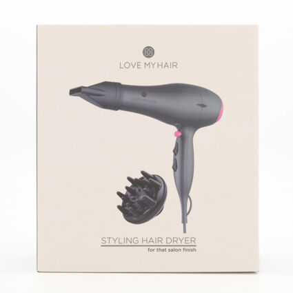 Black Styling Hair Dryer - Image 1 - please select to enlarge image