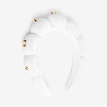 White & Gold Stud Spa Headband