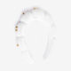 White & Gold Stud Spa Headband  - Image 1 - please select to enlarge image