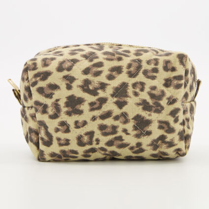 Brown Leopard Spot Cosmetic Bag  - Image 1 - please select to enlarge image