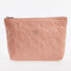 Pink Embroidered Logo Patterned Cosmetic Bag  - Image 1 - please select to enlarge image