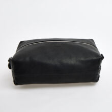 Black Leather Cosmetics Bag