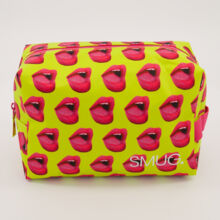 Green & Pink Mouth Patterned Wash Bag