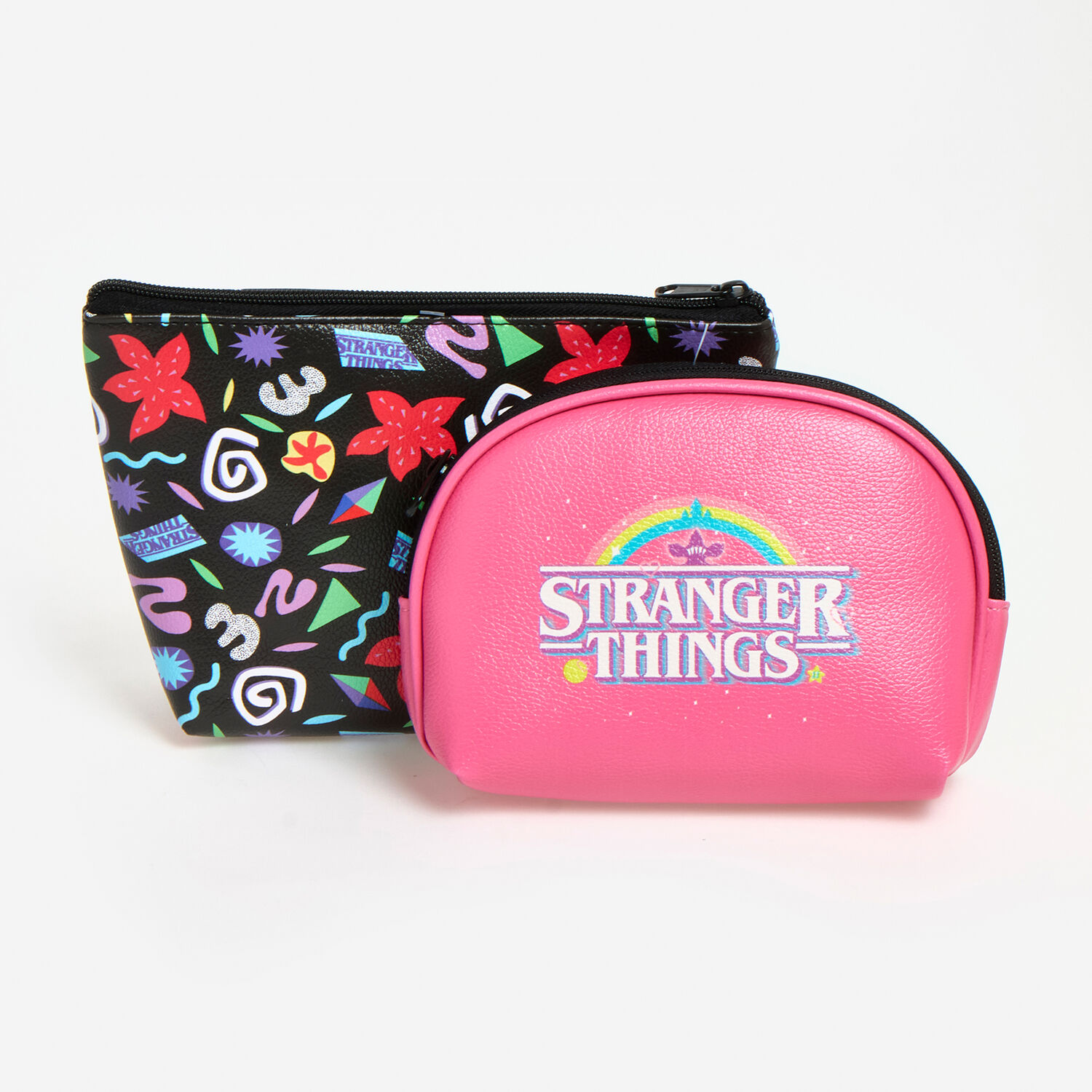 Two Pack Black Pink Stranger Things Cosmetic Bags TK Maxx UK
