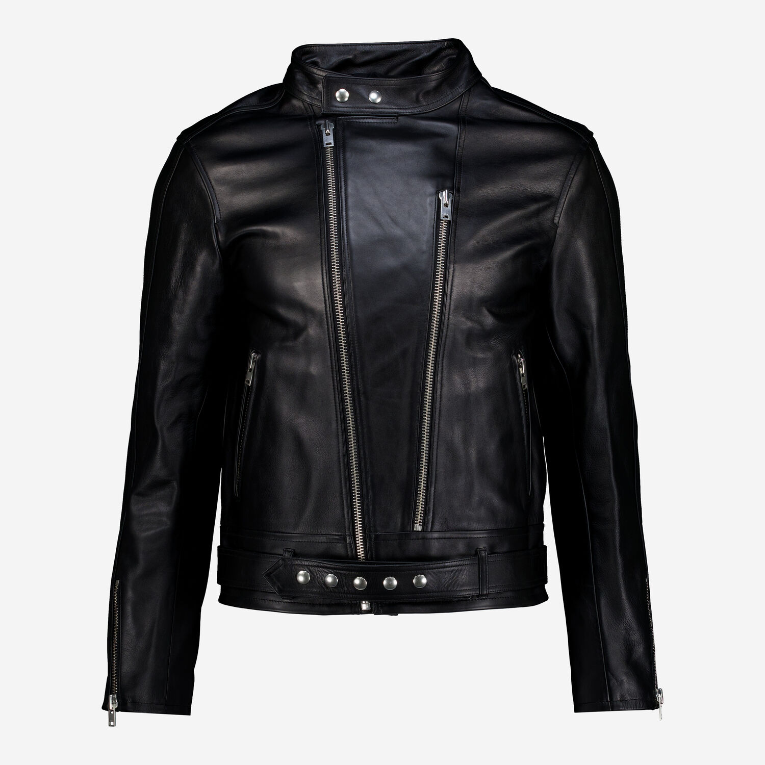 Black Biker Leather Jacket TK Maxx UK - Main Image