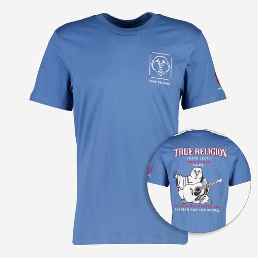 Blaues T-Shirt mit Logo - Bild 1 - bitte auswählen, um das Bild zu vergrößern